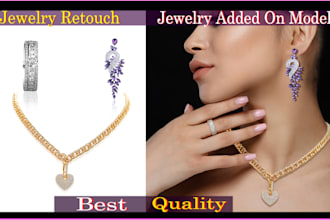 do high end jewelry retouching and add jewelry on model