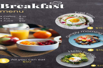 create your restaurant menu or flyer