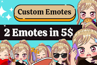 draw cute chibi emotes for twitch and discord emoji