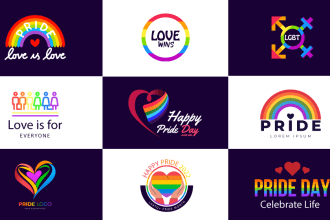 create or redesign modern pride month, rainbow or any lgbtq theme logo