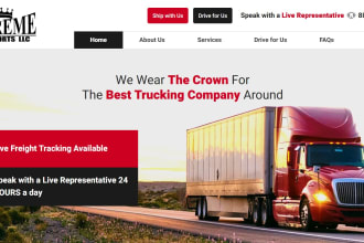 design logistics, dispatch, moving, cargo, trucking company website