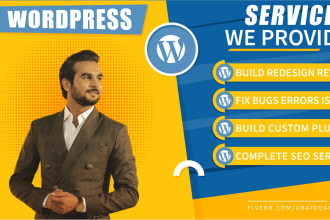 build, revamp or fix wordpress websites design and plugins with SEO