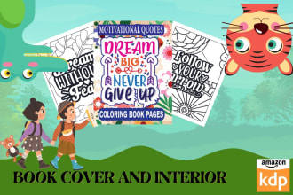 create kids coloring book cover kids activity book interior cover design for KDP