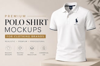 design custom polo shirts with realistic mockups