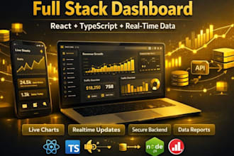 create full stack dashboard with react typescript charts realtime data