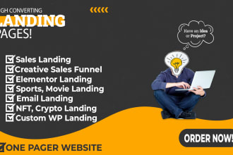 design landing page and edit sales landing pages, static HTML5 or wordpress