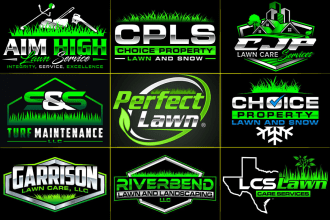 do agriculture grass landscape and lawn care logo