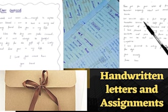 write a handwritten letters and assignments for you