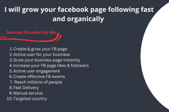 grow your facebook page following fast and organically