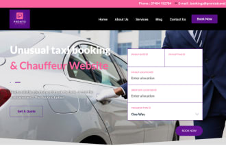 design taxi booking chauffeur website limo website distance price calculator