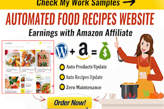 build a profitable food recipe website with automated content creation