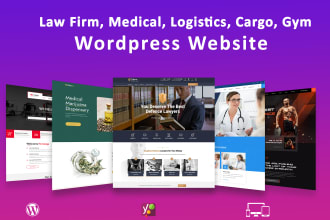 design law firm, logistics, cargo, gym and medical wordpress website