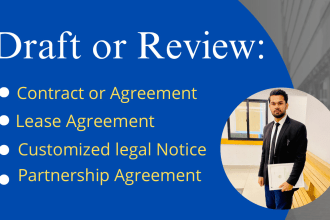 expertly draft or review any legal contract,  agreement, document