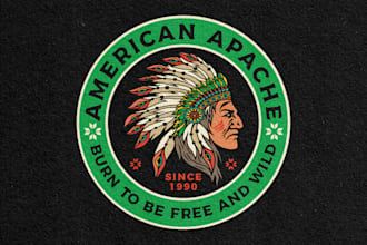 vintage retro mascot for logo t shirt and patch