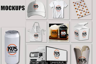 create realistic mockups for shirts, caps, mugs, and more