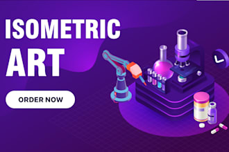 create a flat vector and isometric illustration for web and apps