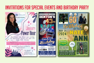 design invitations for special events and birthday party