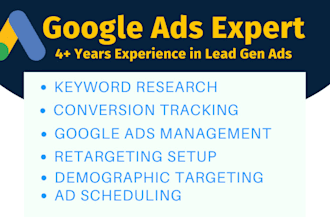 setup, manage and scale google ads adwords ppc campaigns