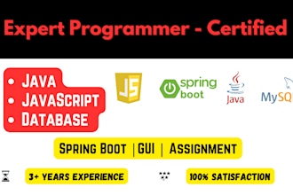 do java javascript programming tasks sql mysql database projects