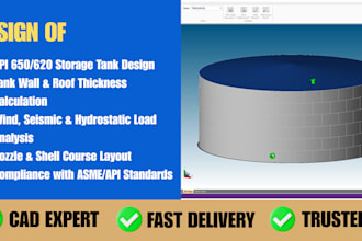 design and analyze storage tanks as per API 650 and 653