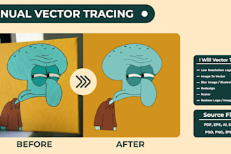 vector tracing, redrawing, converting sketch to vector