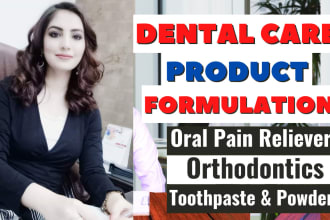 formulate oral or dental care, natural and artificial teeth products as dentist