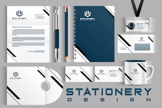 do business card social media kit and stationery design