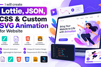 create lottie, json, css, custom svg animation for website