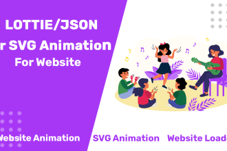 create lottie, json, css, custom svg animation for website