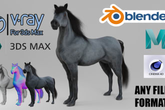 create a 3d animal or creature for games, animation vfx, cgi