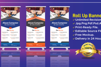 do outstanding roll up banner design in 24 hours