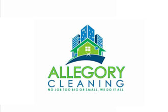 do a proficient cleaning company logo for you