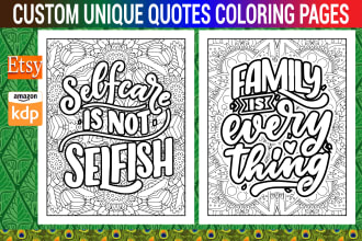 create inspirational and motivational quotes colouring book pages