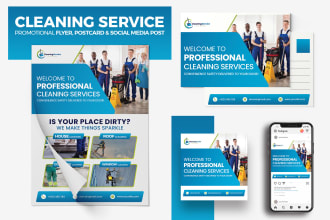 do cleaning service, junk removal marketing flyer, postcard, door hanger design