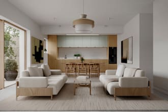 create photorealistic 3d rendering living room