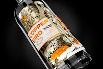 develop a label design for strong drinks