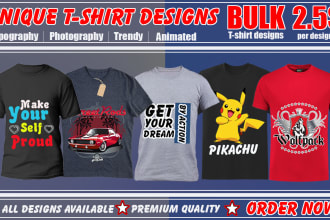 do trendy tshirt design, typography, illustrative designs fast