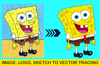 do vector tracing, sketch to vector, vector logo quickly