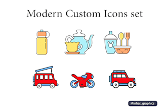 design modern custom icon set for your business in 24 hours