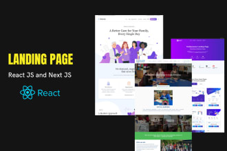do professional landing page design using react js  next js