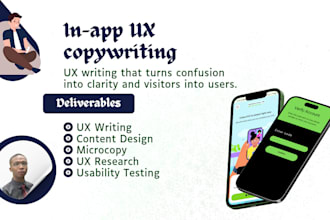 do UX copywriting for your fintech, saas, or mental health mobile app