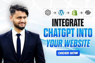 integrate chat gpt API into wordpress, squarespace and shopify website