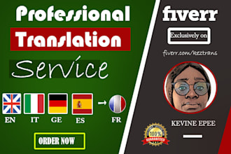do flawless english german spanish italian translations to french