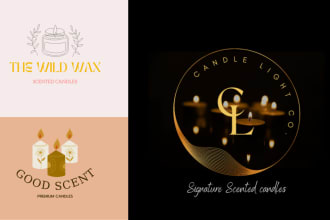 make luxury minimal candle logo designs