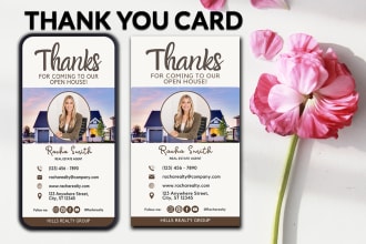 design thank you card, for realtor real estate marketing