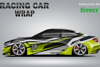 design professional and modern racing car wrap, sports car