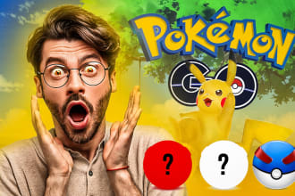 design a professional pokemon youtube thumbnail