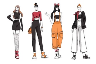 fashion design, art, sketches, clothing and fashion figure