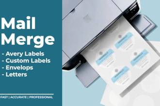 mail merge avery labels, letters, envelops in 24 hours