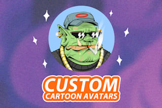 draw custom cartoon pfp avatar logo for youtube